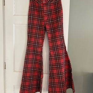 Free people plaid flares